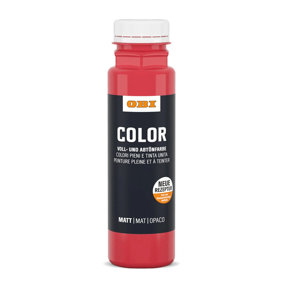 OBI Color Voll- und Abtönfarbe Rot, wasserbasierte Dispersionsfarbe, 250 ml - Bild 2