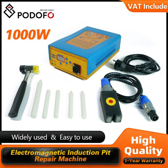 Podofo PDR-1000W Induktions-Dellenreparaturwerkzeug mit digitaler Anzeige und einstellbarer Leistung zur flammenlosen Dellenentfernung ohne Lackbeschädigung - Bild 1
