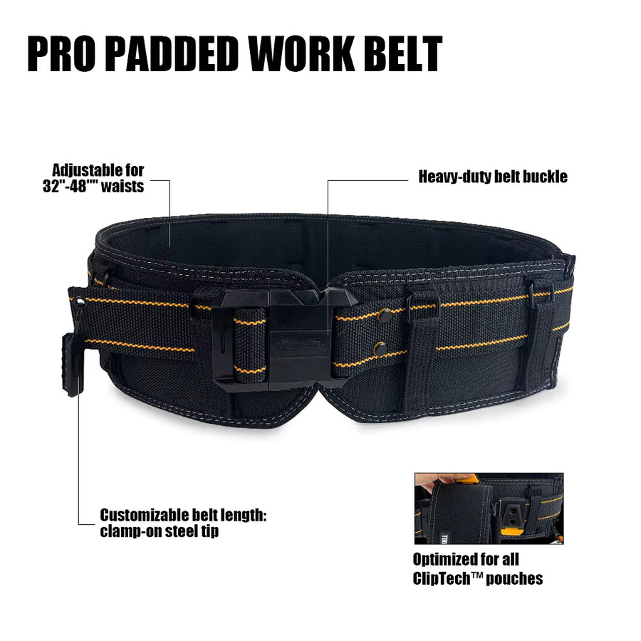 TOUGHBUILT Pro Gepolsterter Werkzeuggürtel aus Polyester mit Cliptech-Tasche für allgemeine Konstruktionen - Bild 2