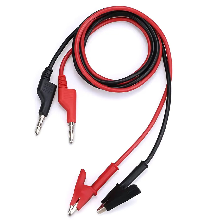2 Stück Doppelendige Multimeter Testkabel mit 4mm Bananenstecker und Krokodilklemmen, 1m Länge, 15A Spannungsmessleitungen für DIY Messungen - Bild 2