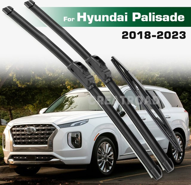 GREATROAD Wischer-Set für Hyundai Palisade LX2 2018–2023, vordere und hintere Wischerblätter in Schwarz - Bild 1