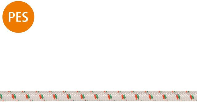 Conacord PES Umflochtenes Gummi-Seil Ø 6 mm Weiß-Grün-Orange Meterware - Bild 1