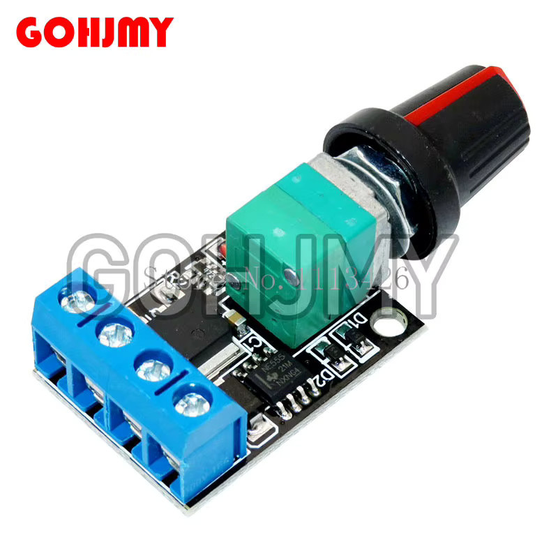 GOHJMY PWM DC Motor Drehzahlregler und LED Dimmer mit 5V 12V 10A Spannungsregler - Bild 2
