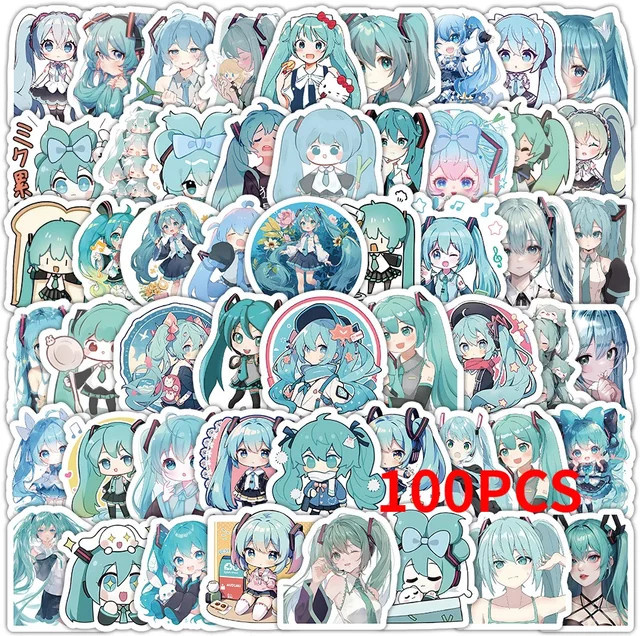 Bandai Hatsune Miku Aufkleber-Set, 100 Stück, multicolor - Bild 1