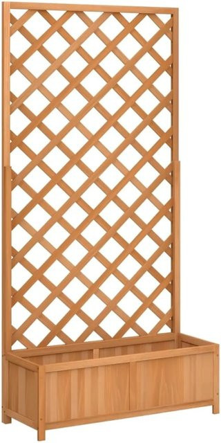 vidaXL Pflanzkübel mit Spalier aus Tannenholz in Braun, H: 180 cm, B: 90 cm, T: 35 cm - Bild 1