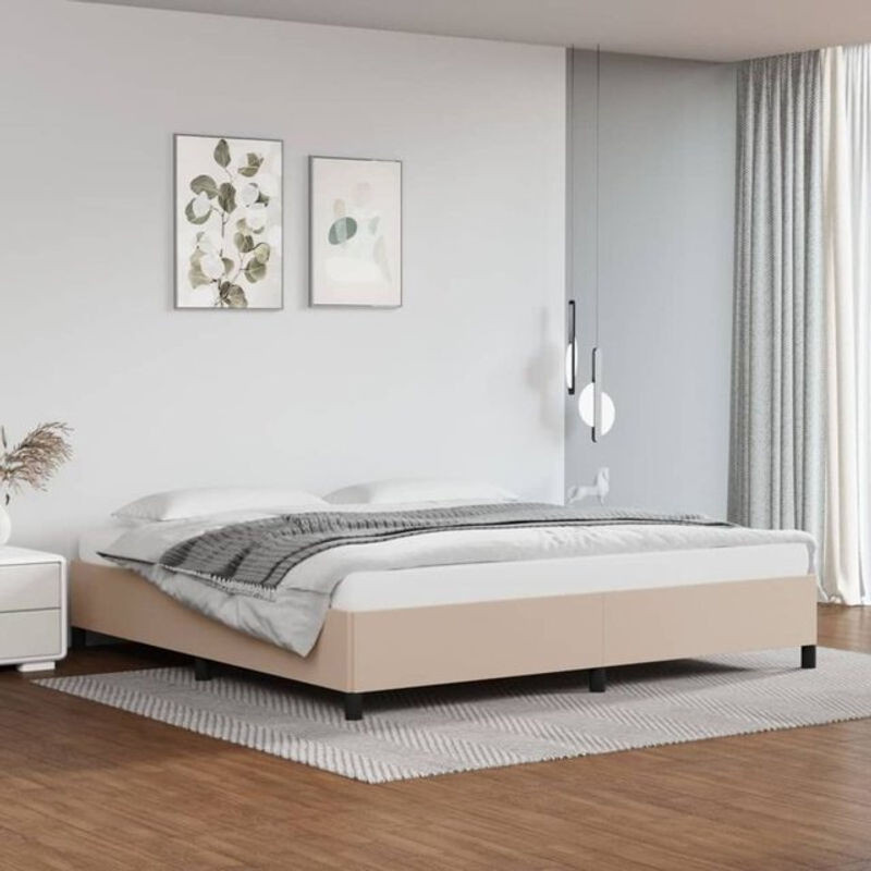 Polsterbett Vidaxl in Braun und Beige aus Kunstleder mit Holzwerkstoff, B/T: 200 x 200 cm - Bild 1