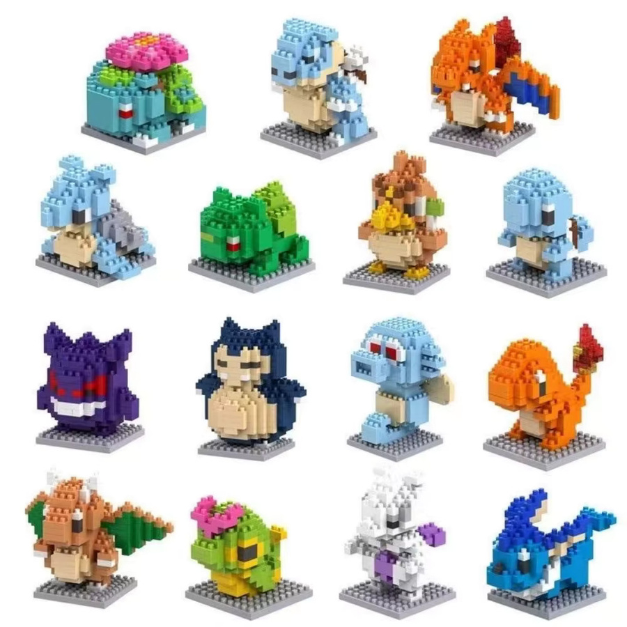 Potdemiel Pokémon Gengar Charmander Snorlax Squirtle Bulbasaur Partikel-Bausteine, Desktop-Ornament - Bild 3