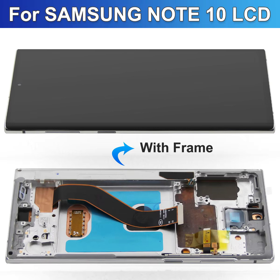 Samsung Note 10 N970 SM-N970F OLED Display mit Rahmen und LCD Touch Screen Digitizer in Schwarz - Bild 4