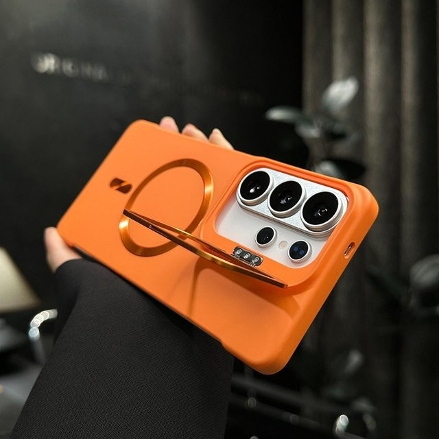 Al-Mattglas Magnetische Hülle in Orange für Samsung Galaxy S26, S24 Ultra Plus, S2 FE und Galaxy S25FE - Bild 1