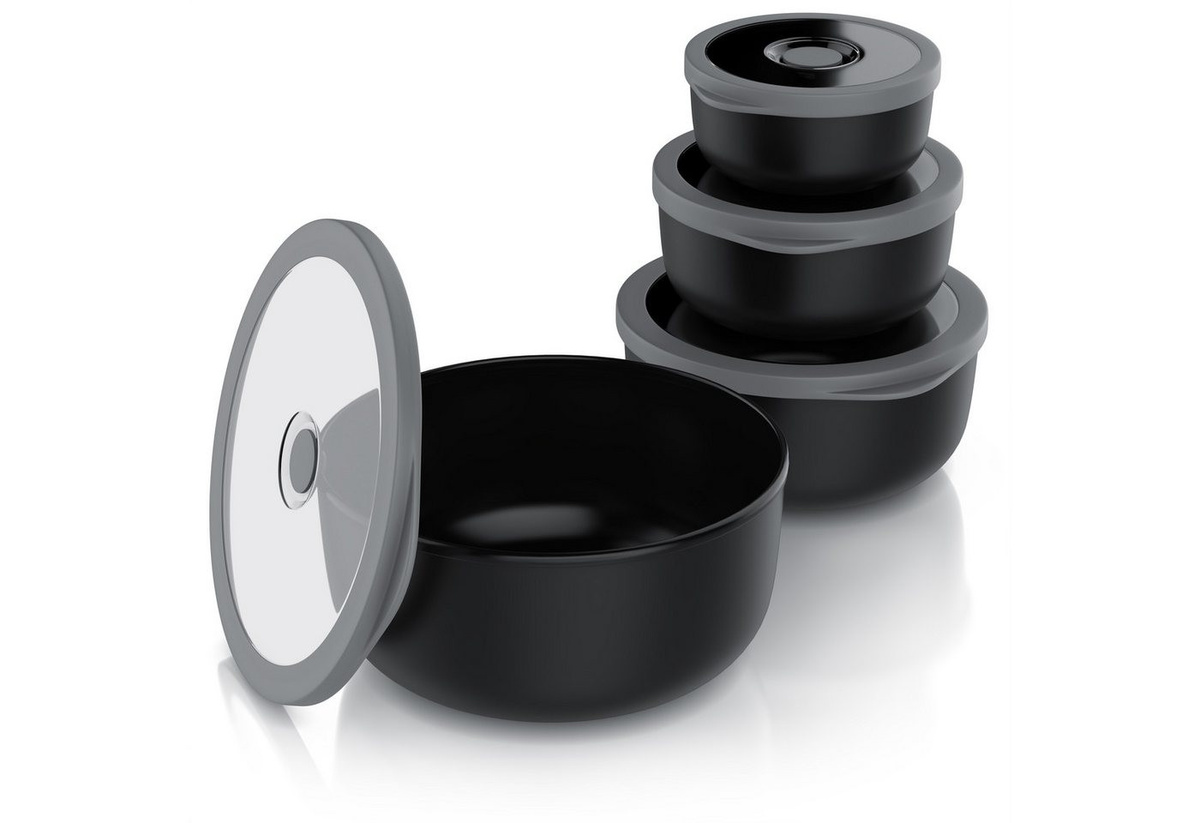 Arendo Rührschüssel Set aus Kunststoff mit Deckel, 4-teilig, BPA-frei, rund, 0,35 l, 0,65 l, 1,2 l und 2,0 l - Bild 1