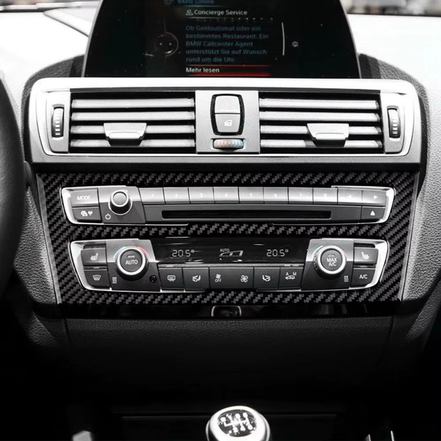 Probright Carbonfaser CD-Bedienfeld Abdeckung und Klimaanlagen-Auslassrahmen Dekorations-Aufkleber für BMW 1er und 2er Serie F20 F21 F22 F23 in Schwarz - Bild 3