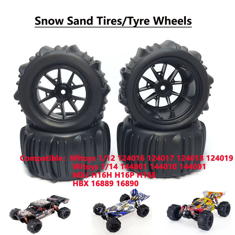 YSIDO Hex Snow Sand Monster Reifen Rad 4-teiliges Set schwarz 1/14 - Bild 6