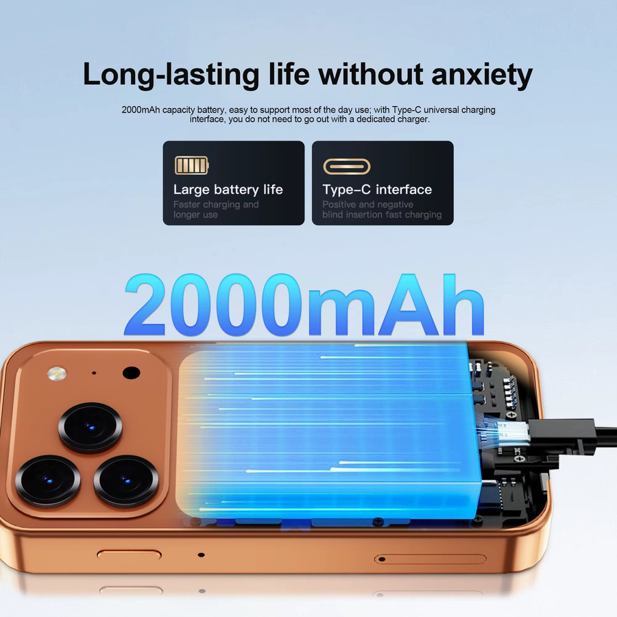 SERVO 19 Air 4G LTE Mini Smartphone mit Android 12.0, 6 GB RAM, 128 GB Speicher, 3,88 Zoll Display, Face Unlock, GPS und Dual SIM in Orange und Gold - Bild 4