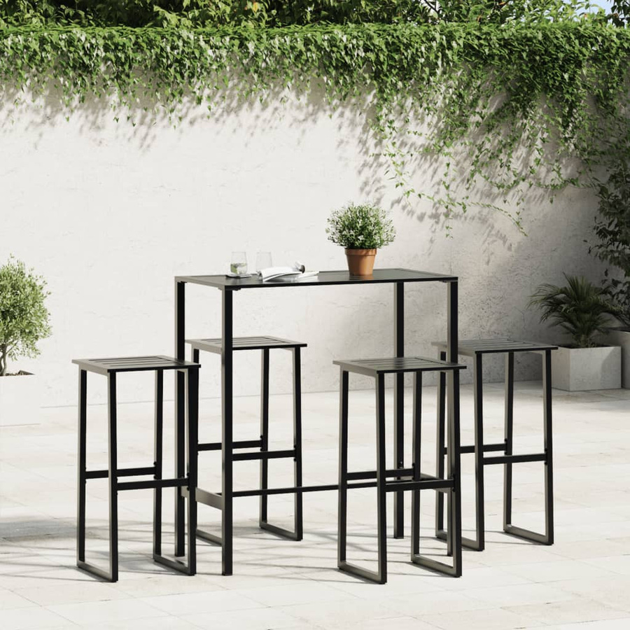 vidaXL Barhocker 4er Set Schwarz aus pulverbeschichtetem Stahl B/T/H: 38 x 38 x 80 cm - Bild 3