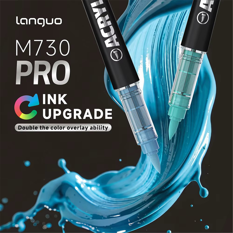 Languo Acryl-Pinselmarker-Set mit 48 Farben und automatischem Tintenkontrollsystem in Mehrfarbig für DIY-Zeichnen und Basteln - Bild 5