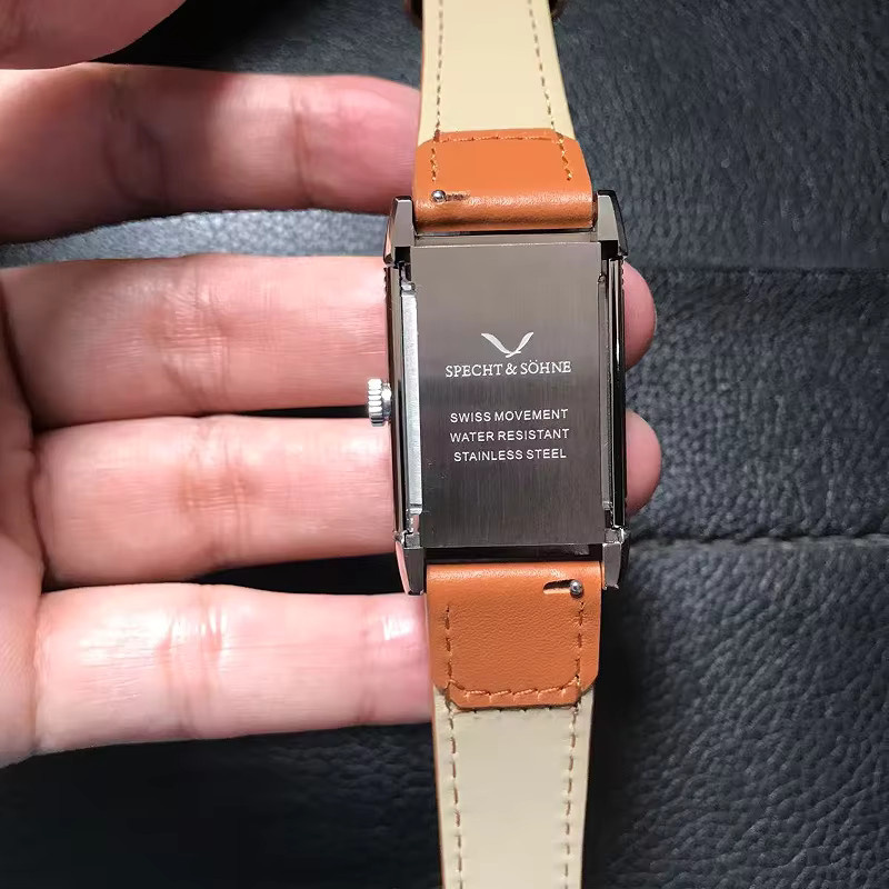 Specht & Söhne Armbanduhr, Edelstahl, Eckig, Quarz, Weiß, Herren - Bild 2