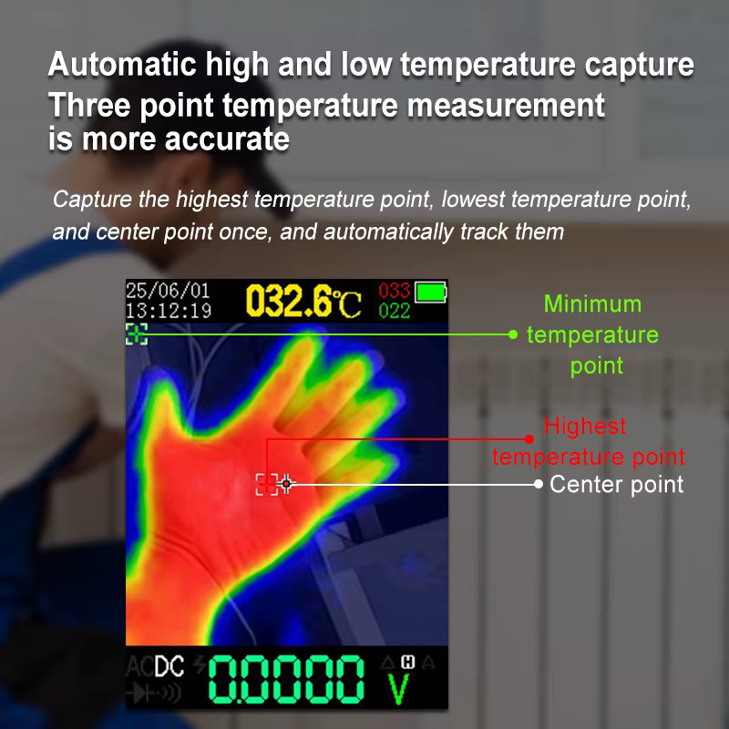 TOOLTOP ET11S PRO Wärmebildkamera und Multimeter mit 32 x 32 Auflösung und Temperaturverfolgung für Elektriker - Bild 4