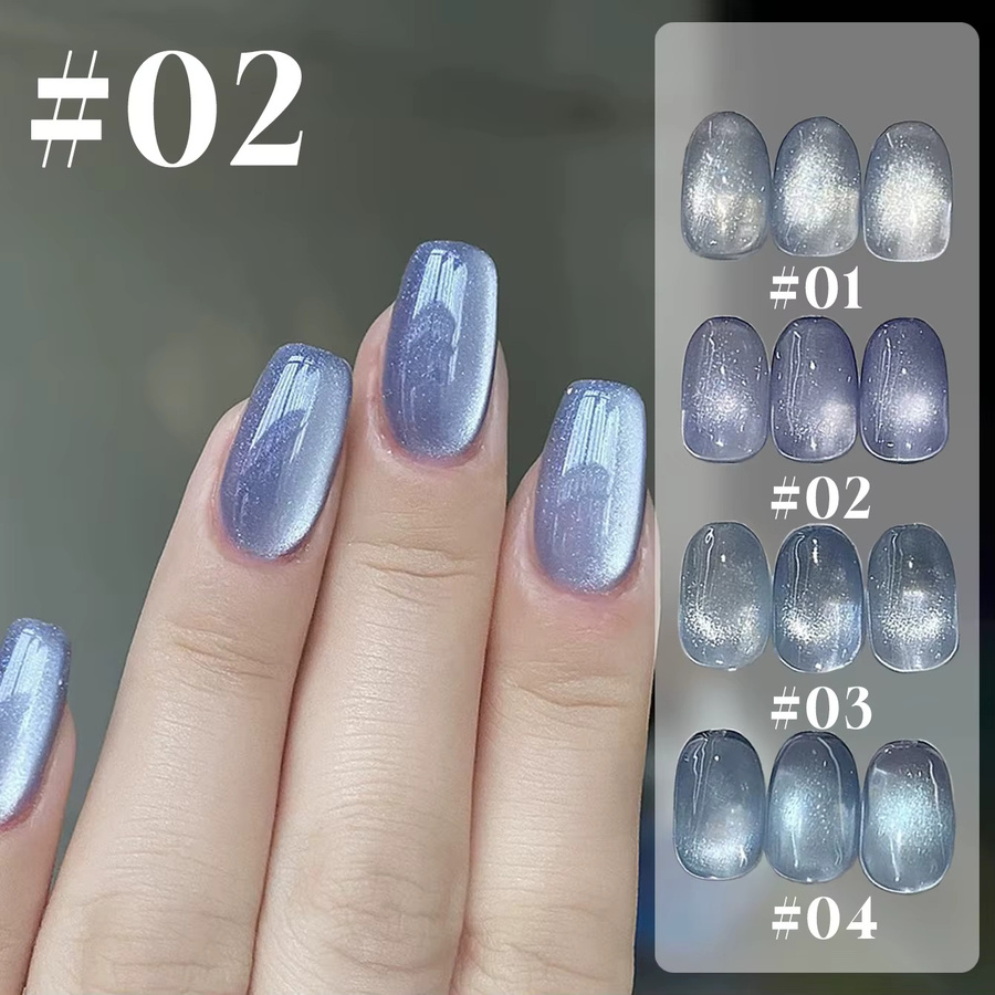 MIANEL Glacier Blue Crystal Cat Eye Gel, 12 ml, Schimmernd - Bild 2