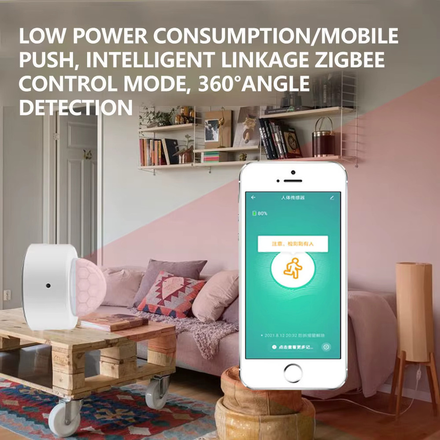 diymore ZG-204ZL Infrarot-Bewegungssensor für Smart Home, Zigbee 3.0 PIR-Bewegungsmelder, Weiß - Bild 3