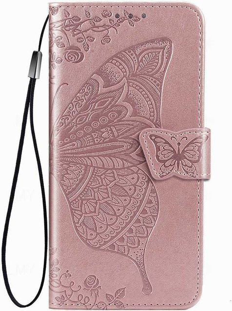 Schmetterling Leder Klapphülle Brieftaschenhülle für Vivo Y29S 5G in Hellrosa - Bild 1