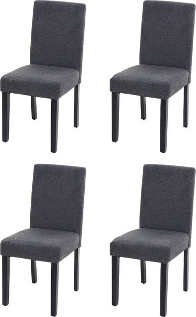 MCW 4er-Set Esszimmerstühle Littau aus Textil in Anthrazitgrau mit Hartholzbeinen - Bild 1