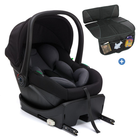 Fillikid Babyschalen-Set Neo SL ab Geburt bis 13 kg inklusive Isofix-Basis und Sitzverkleinerer, Schwarz