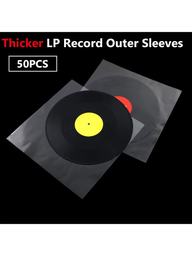 luxuglow 50 Stück LP-Schallplatten-Außenhüllen aus transparentem OPP zum Schutz deiner Schallplatten - Bild 4