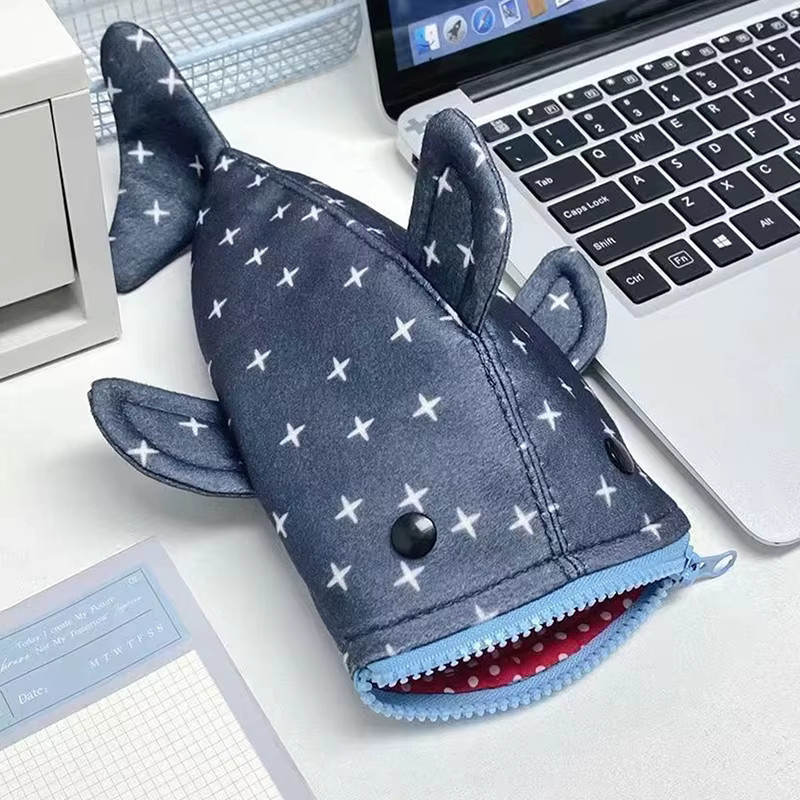 Kreatives Shark Motiv Federmäppchen mit Reißverschluss als lustiges Schreibwaren Etui und Organizer für Kinder - Bild 2