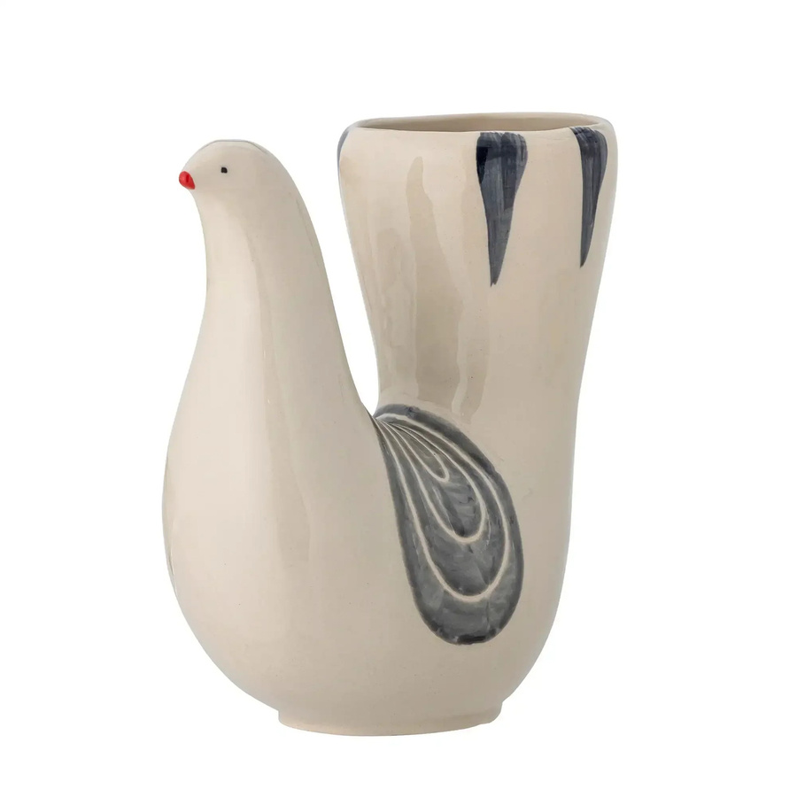 Bloomingville Vase Trudy aus Keramik in Weiß in Vogelform - Bild 1