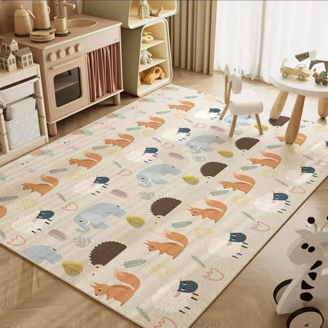 Karpetti Kinderteppich mit Cartoon-Weltkarte, Unterwasserwelt und Weltraum-Motiv, Waschbar und Rutschfest, B/B: 80 x 120 cm, Mehrfarbig - Bild 1