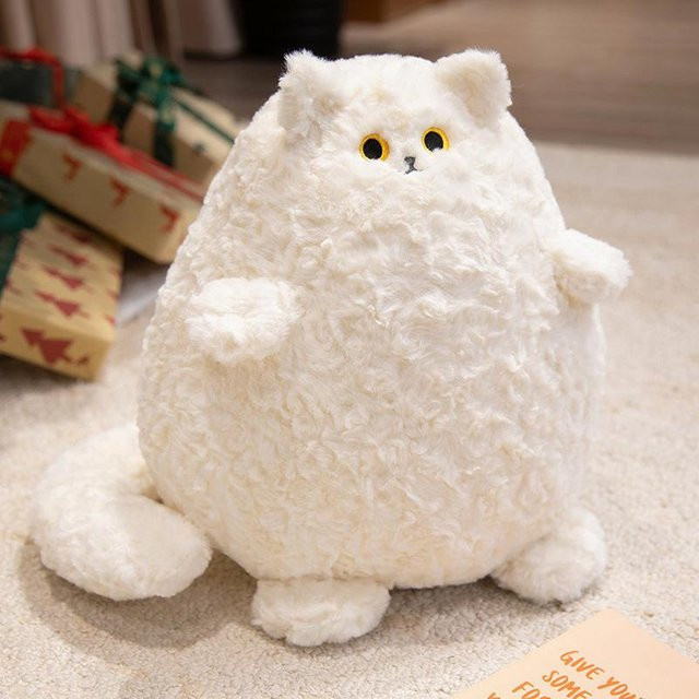Niedlich fette Katze Kissen Plüschtier Puppe, weiß - Bild 1