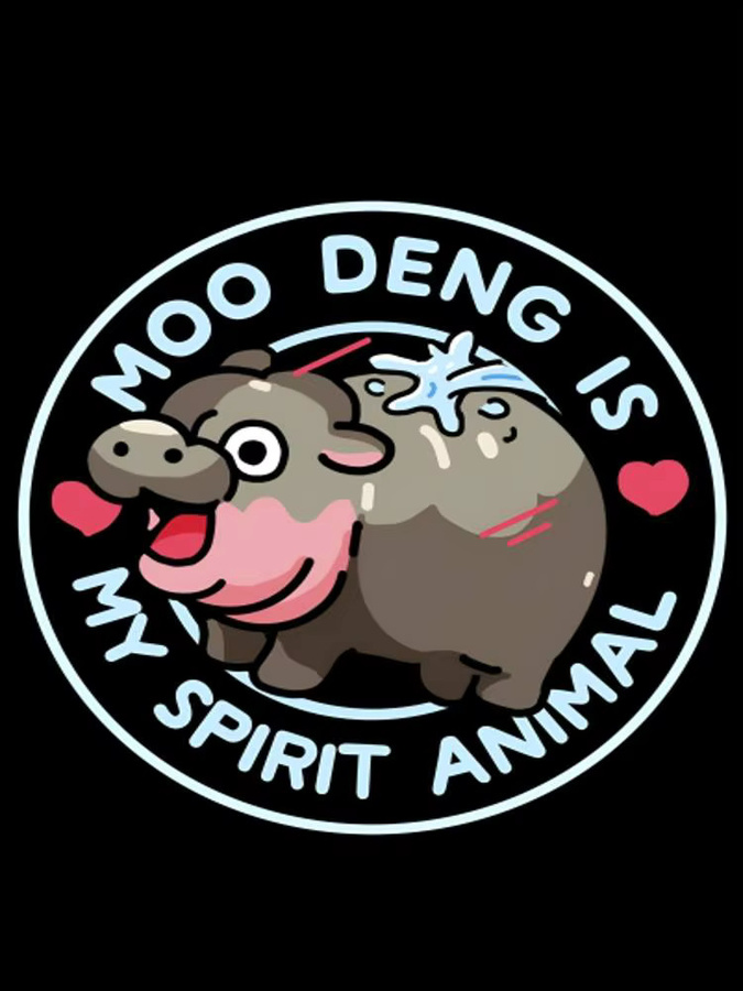 Kawaii Baby Hippo Moo Deng Poster Aufkleber Wanddeko in Multicolor - Bild 5