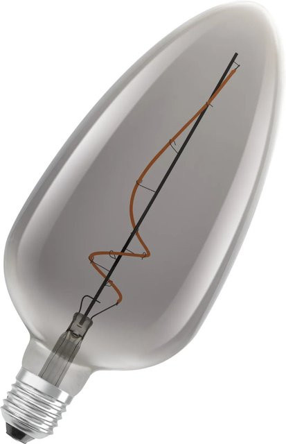 Osram LED-Leuchtmittel E27 Glühlampenform A60, 4 W, warmweiß, dimmbar, Glas, smokey transparent, Höhe: 12,5 cm, Durchmesser: 12,5 cm - Bild 1