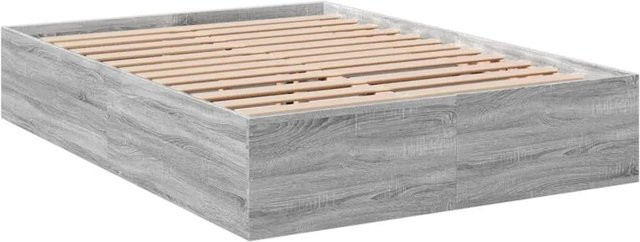 vidaXL Bettgestell aus Holzwerkstoff in Grau Sonoma, B/T/H: 138 x 193 x 35 cm - Bild 1