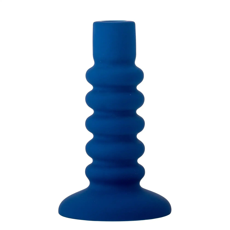 Bloomingville Kerzenhalter Thorne aus Steingut in Blau mit skandinavischem Design, Höhe: 18,5 cm - Bild 1