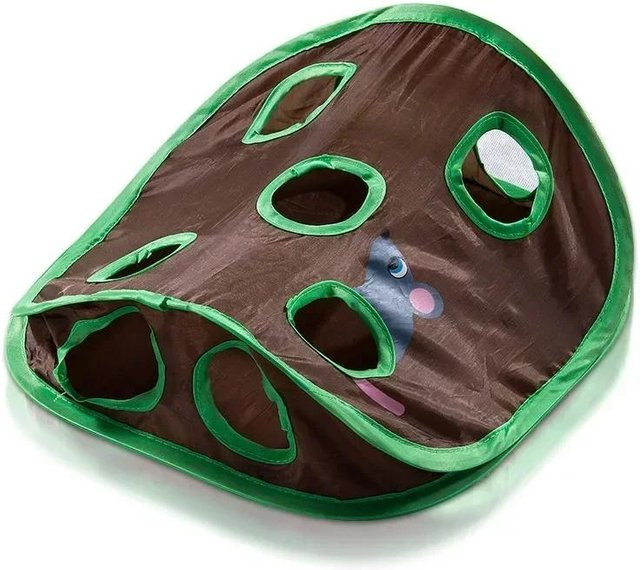 Yiran Furniture Katzentunnel-Spielzeug, interaktives Glocken-Intelligenzspiel, faltbares Zelt mit 9 Löchern, Jagd-Mäuseball-Spielzeug, black - Bild 1