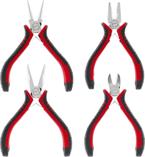 Einhell 4-teiliges Feinmechaniker-Zangen-Set aus Chrome Vanadium in Rot - Bild 1