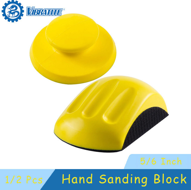 VIBRATITE Klett-Handschleifblock für Holzbearbeitung, 5/6 Zoll Maus- und runder Schleifhalter, 1/2 Stück - Bild 1
