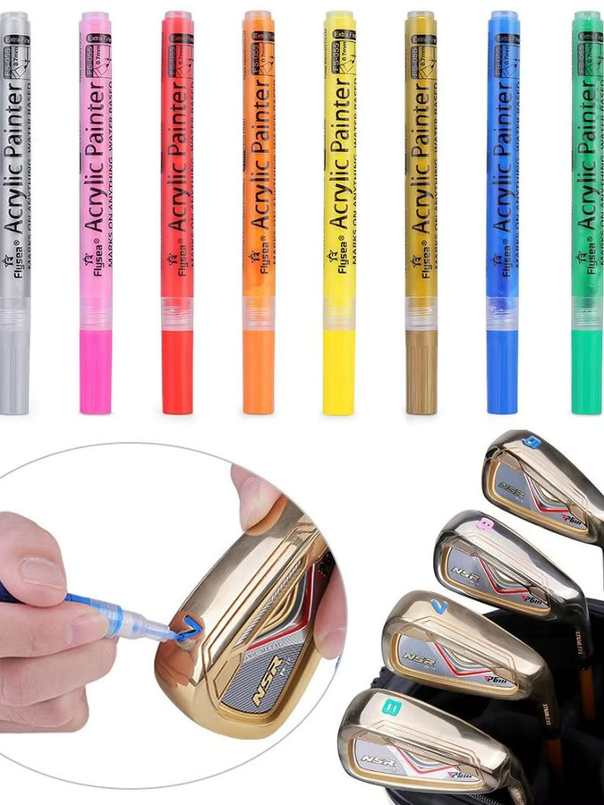 Golf-Accessoire Acryl-Malstift mit Farbwechsel-Effekt in Silber - Bild 4