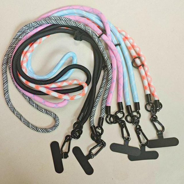 WSSHE Universelles Handy-Lanyard als abnehmbares Halsband und Crossbody-Charm-Gurt in Blau und Multicolour für dein Smartphone - Bild 1
