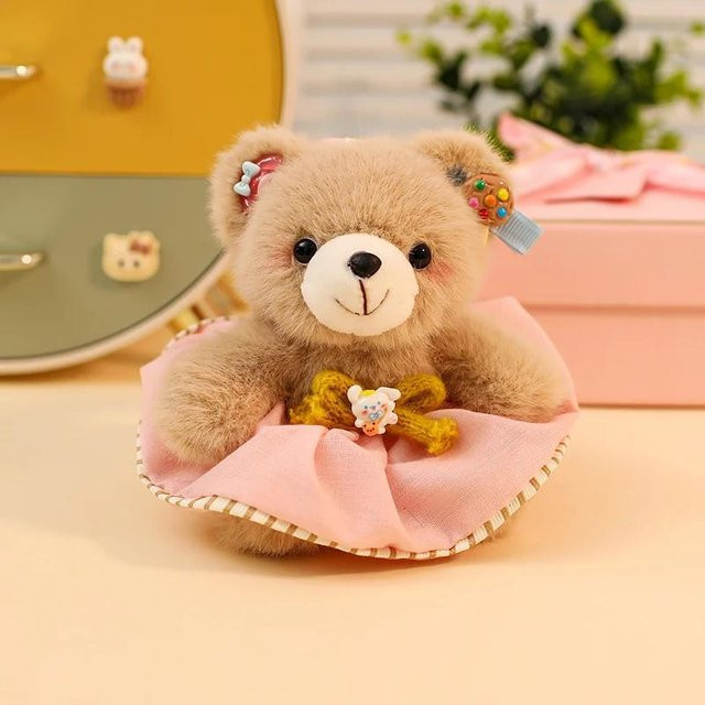 Mu Cheng Anhänger Bär Hase Plüschtiere, orange, Unisex - Bild 1