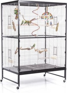 Montana Cages Voliere Casa 120 Vogelvoliere in Hellgrau und Dunkelgrau, B/T/H: 120 x 60 x 80 cm - Bild 1