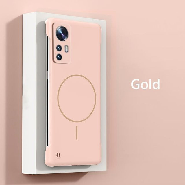 Rahmenlose magnetische kabellose Lade-Handyhülle für Xiaomi 12 und Xiaomi 12 Pro, Slim Hartrückabdeckung in Schwarz, Cyan, Beige, Grau und Pink - Bild 1