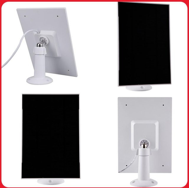 ALLOYSEED Solarpanel-Set 3W 6V mit 360 Grad verstellbarer Wandhalterung und Micro-USB sowie Typ-C Anschluss in Schwarz für Ring Eufy Blink Arlo Kameras - Bild 1