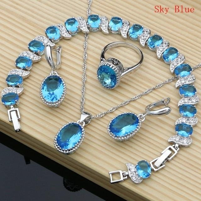 Wucifang Jewelry Schmuckset, 925 Silber, Zirkonia, Damen - Bild 1