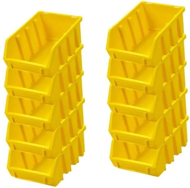 PROREGAL SuperSparSet 10x Sichtlagerboxen aus Polypropylen in Gelb, H x B x T: 7,5 x 11,6 x 16,1 cm - Bild 1