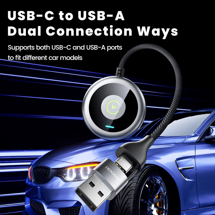 Toocki Wireless CarPlay Adapter mit Bluetooth 5.0 in Silber für Audi, BMW, Toyota und Ford - Bild 5