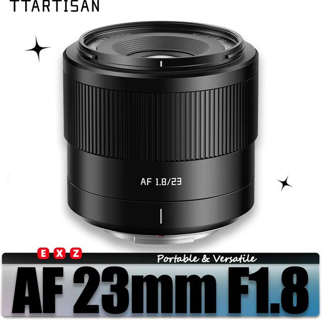 TTARTISAN AF 23mm F1.8 Autofokus-Objektiv für Sony E und Fujifilm XF, Schwarz - Bild 1