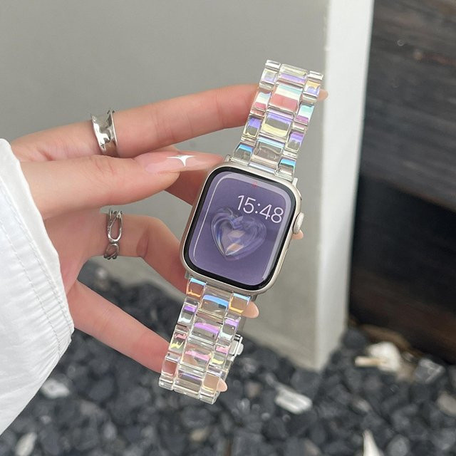JBAILI Uhrenarmband Laser-Acryl, Weiß, Unisex - Bild 1