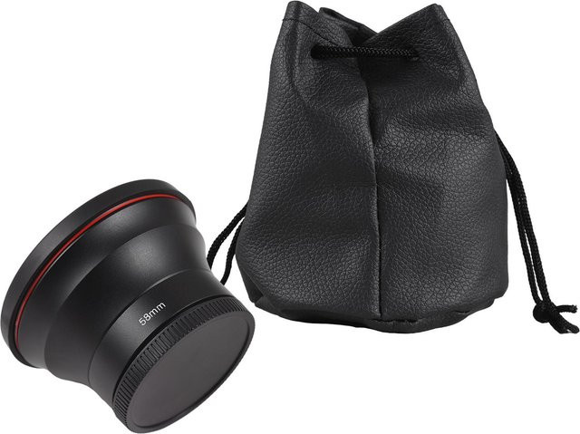 ZuiyouBaby Kameraobjektiv-Set mit Weitwinkelobjektiv und abnehmbarem Makroobjektiv für Canon EF APS-C Kameras, Schwarz, 58mm - Bild 1